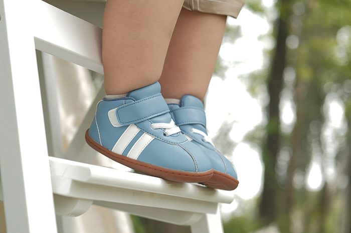 Little Blue Lamb, barefoot ankle sneakers