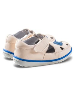 little blue lamb, barefoot, children's sandals