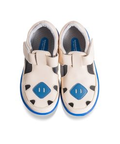 little blue lamb, barefoot, children's sandals