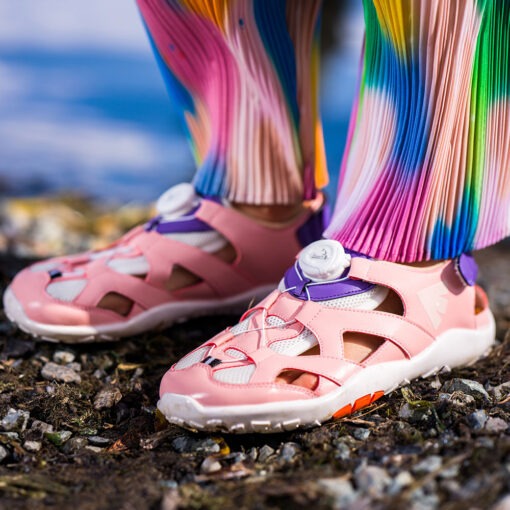 children's sandals, barefoot, pineapple